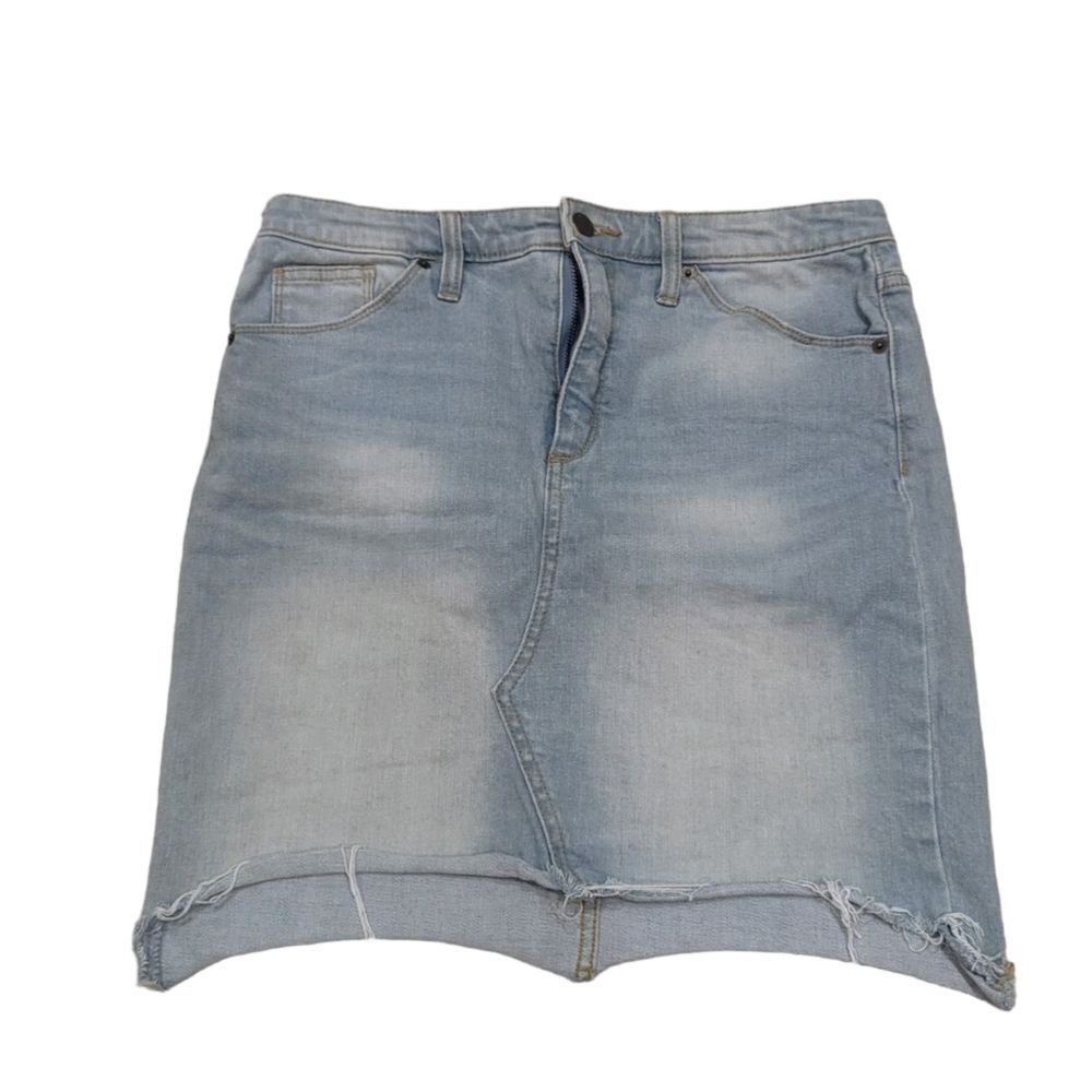 Universal Threads Skirt Jean High Waist Denim Frayed light blue Women's 8/29